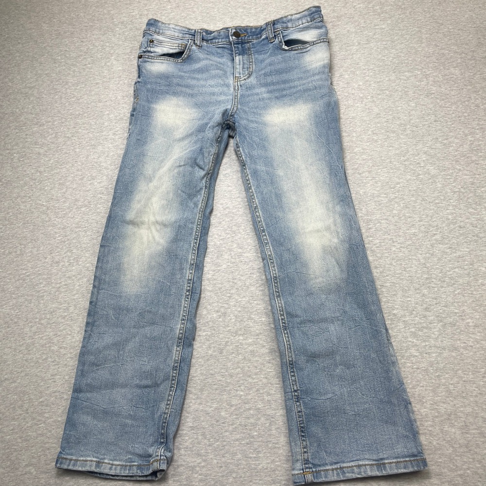 Cat & Jack Jeans Kids 14 Husky Straight Light Blue Stretch EUC - Picture 1 of 9